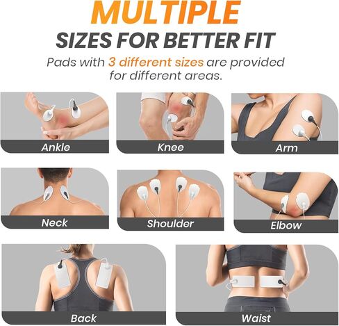 وسادات أقطاب كهربائية لوحدة TENS من AVCOO، 20 عبوة في 3 أحجام، قابلة لإعادة الاستخدام وخالية من اللاتكس، بديلة لـ 50 مرة، متوافقة مع Belifu، محفز العضلات Nursal TENS EMS، باستخدام أسلاك الرصاص بأزرار 3.5 مم in Kuwait