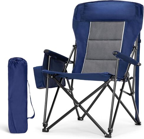 LET'S CAMP Oversized Camping Chairs High Back Lawn Chair 2 Pack(Blue)500LBS in Kuwait
