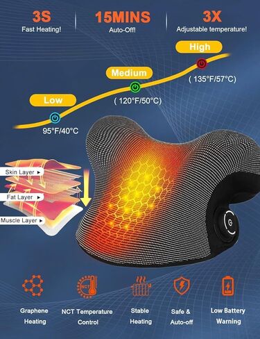 نقالة لاسلكية ساخنة للرقبة لتخفيف الآلام، جهاز جر عنق الرحم والكتف اللاسلكي المحمول مع وسادة تسخين الجرافين بدون رائحة، حافظة علاج مغناطيسي لمحاذاة العمود الفقري in Kuwait