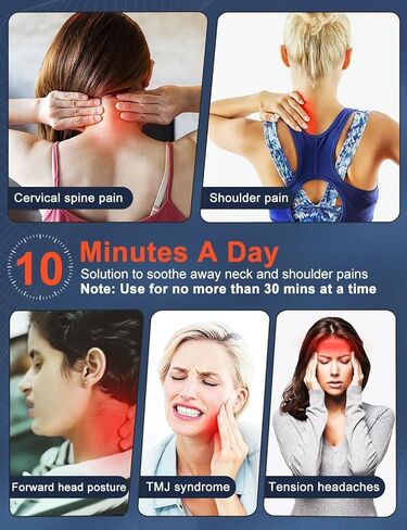 نقالة لاسلكية ساخنة للرقبة لتخفيف الآلام، جهاز جر عنق الرحم والكتف اللاسلكي المحمول مع وسادة تسخين الجرافين بدون رائحة، حافظة علاج مغناطيسي لمحاذاة العمود الفقري in Kuwait