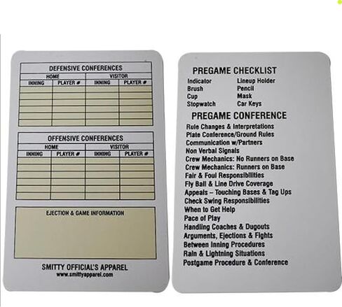 Smitty | ACS-538 | Baseball Reusable Game Card for Umpire Baseball Softball High School College Official in Saudi Arabia