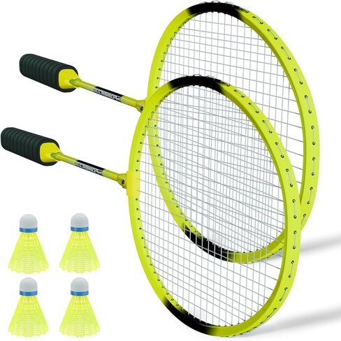Badminton Rackets Set for Beginners,Combo Badminton Racquet Sets of 2 for Backyards Lightweight Badminton Shuttlecocks with 4 Plastic Birdies Outdoor Sports Game for Adult Family in Kuwait