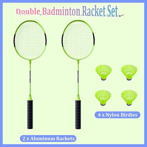 Beginner Friendly Badminton Racket Set,Badminton Sets for Backyards Badminton Racket Set with 4 Balls Lightweight Non-Slip Design for Adults Family Sports Training Indoor Outdoor Use in Kuwait