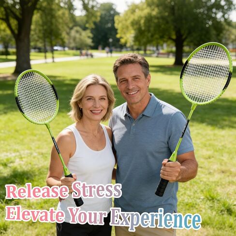 Beginner Friendly Badminton Racket Set,Badminton Sets for Backyards Badminton Racket Set with 4 Balls Lightweight Non-Slip Design for Adults Family Sports Training Indoor Outdoor Use in Kuwait