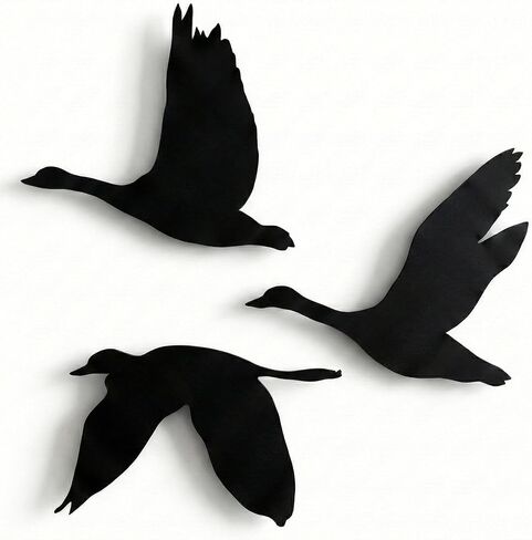 DEKADRON Metal Wall Decor, Flying Geese, Home Living Room Decor, Wall Sign, Metal Wall Art, Interior Decoration, Indoor Outdoor Hangings (Set of 3) in Kuwait