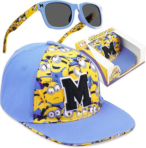 Marvel Spider-Man | Minions Kids Baseball Cap, Sunglasses Set UV Protection, Adjustable Sun Hat Gifts for Boys 4–12 in Saudi Arabia