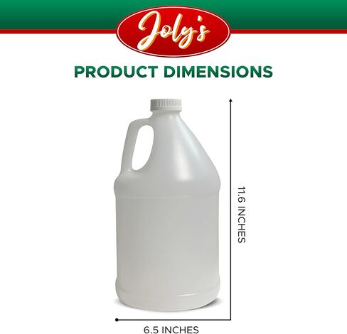 أباريق بلاستيكية سعة 1 جالون من جولي - حاويات HDPE خالية من مادة BPA مع أغطية لولبية آمنة، مقاومة للتسرب ومتينة للاستخدام السكني أو التجاري (عبوة من قطعتين) in Kuwait