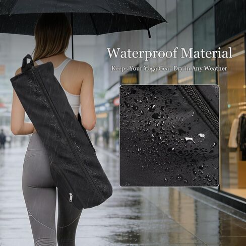 Yoga Mat Bag with Comfort Shoulder Strap and Side Pocket, Waterproof Yoga Mat Carrier Holder for Women and Men, Large Opening Pilates Bag for Workouts, Gym, Exercise in Saudi Arabia