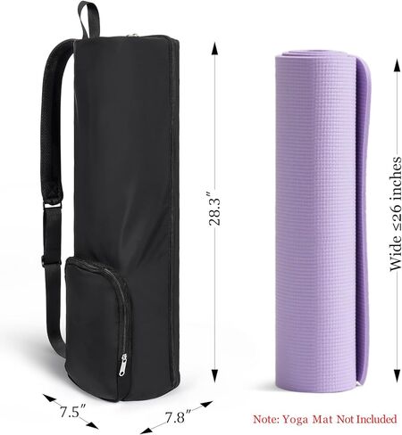 Yoga Mat Bag with Comfort Shoulder Strap and Side Pocket, Waterproof Yoga Mat Carrier Holder for Women and Men, Large Opening Pilates Bag for Workouts, Gym, Exercise in Saudi Arabia