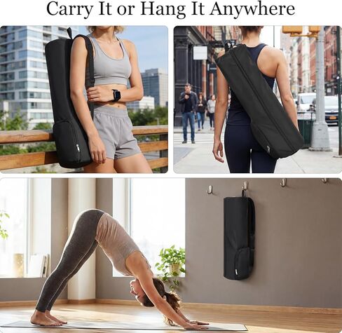 Yoga Mat Bag with Comfort Shoulder Strap and Side Pocket, Waterproof Yoga Mat Carrier Holder for Women and Men, Large Opening Pilates Bag for Workouts, Gym, Exercise in Saudi Arabia