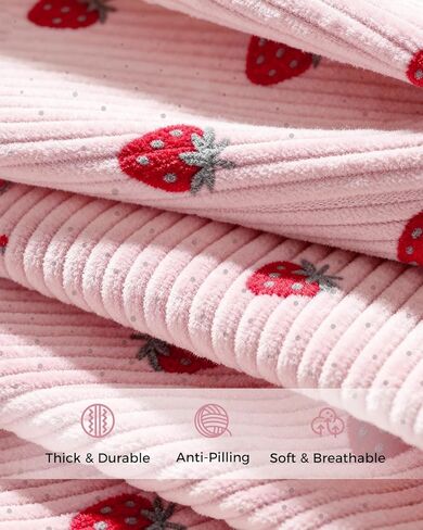 Hihealer Strawberry Gym Bag for Women & Girls, Corduroy Yoga Mat Bag with Holder, Large Capacity Dance Duffel Bag for Pilates, Travel Weekender Bag with Wet Pocket in Kuwait