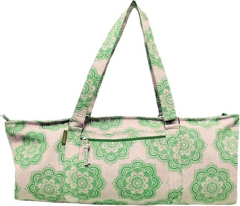 حقيبة أدوات اليوغا للرجال والنساء من نسيج القطن والجوت مع حقيبة حمل بطباعة ماندالا وجيب كبير (29x8x12) in Kuwait