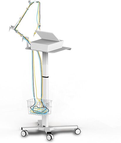 Mount Plus MB-X5 Height-Adjustable Mobile Medical Trolley for ECG Devices with Cable Arm and Storage Basket in Saudi Arabia