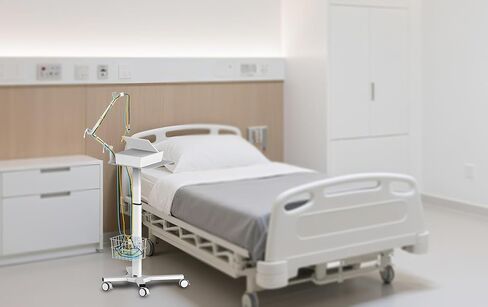 Mount Plus MB-X5 Height-Adjustable Mobile Medical Trolley for ECG Devices with Cable Arm and Storage Basket in Saudi Arabia
