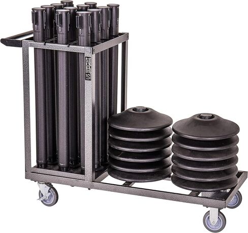 US Weight Statesman Stanchion Cart Kit – 12 Black Sentry Plus Stanchions with Cart in Kuwait