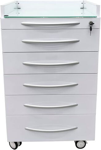 Vertical Mobile Dental Cart with Lock 5-Drawer Stainless Steel Medical Storage Cabinet on Rolling Wheels with Brakes Portable Utility Cart for Dental Assistant Hospital Clinic Office Home Use in Kuwait