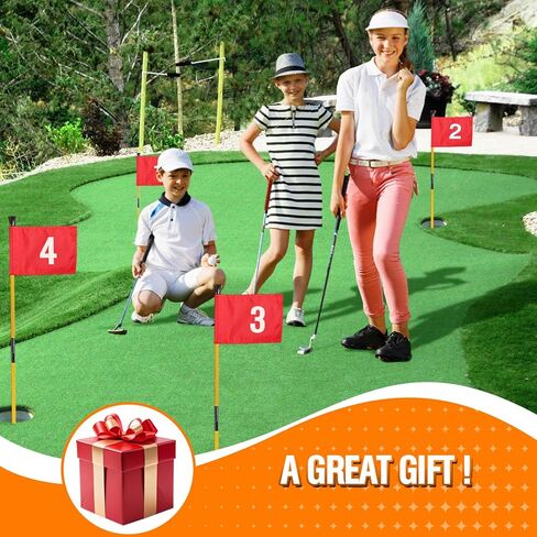 Golf Flagstick with Hole Cup Set, 3 Feet Portable Putting Green Flags and Poles, 420D Nylon Golf Flags&Fiberglass Flagpole&ABS Hole Cup for Yard Driving Range Backyard, Gifts Idea, 4PCS in Kuwait