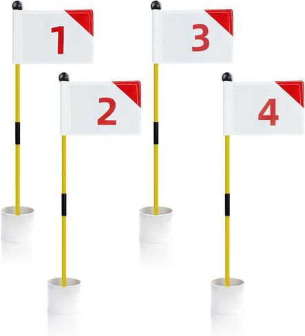 Golf Flagstick Mini, Putting Green Flag for Yard Beach Low Tide Play, All 3 Feet, Golf Pin Flag Hole Cup Set, 2 Adjustable Putters, 3 Flags & Hole Cups, 6 Balls, Carry Bag& Shovel, Ideal Gifts in Kuwait