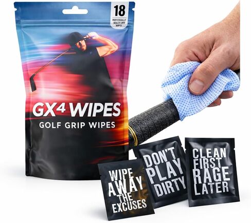 GX4 Golf Grip Wipes – Restore Tackiness Instantly – Golf Grip Cleaning Wipes for Sticky Performance – Remove Sweat, Dirt & Oils – Portable Pack for Every Round in Saudi Arabia