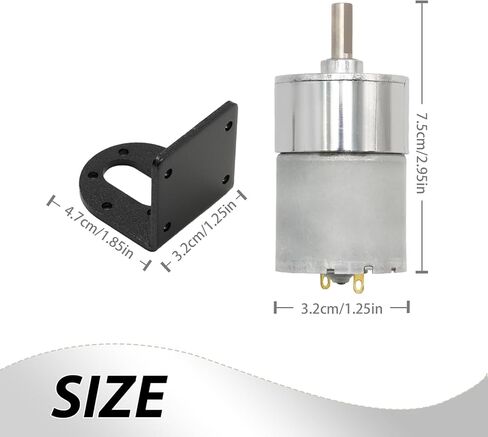 JGB37-520 Micro DC 12V 600rpm Geared Motor with Bracket, Centric Ouput Shaft Gear Motor 37mm Diameter Gearbox, Large Torque Reduction Motor in Saudi Arabia
