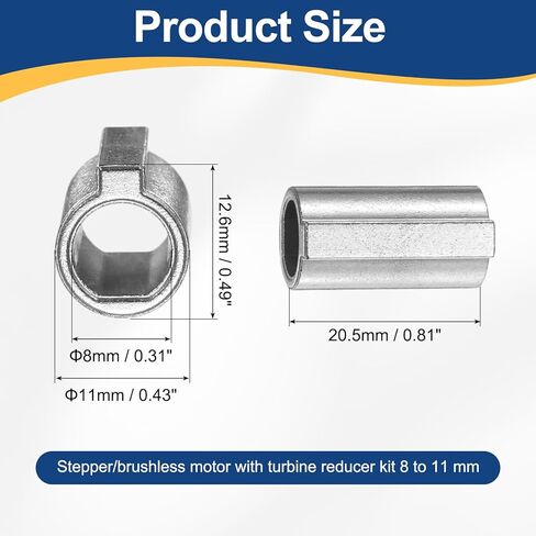 uxcell Shaft Sleeve 8mm Shaft Motor to 11mm Bore Adapter, Turbine Reducer Shaft Sleeve for NMRV030 Worm Gear Speed Reducer in Saudi Arabia