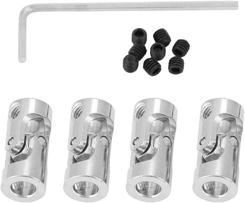 4pcs Universal Joint Shaft Coupling, Motor Connector for DIY Steering, Length 23mm, OD 11mm,for Connecting Model Cars, Model Ships, Robots (Inner diameter 5 * 6mm) in Saudi Arabia