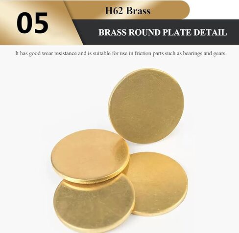 Round Plate Sheet 4 Pieces H62 Brass Round Disc Thickness 0.8Mm, Brass Alloy Sheet Suitable for DIY Projects Home Improvement,Diameter 20mm(Diameter 15mm) in Saudi Arabia