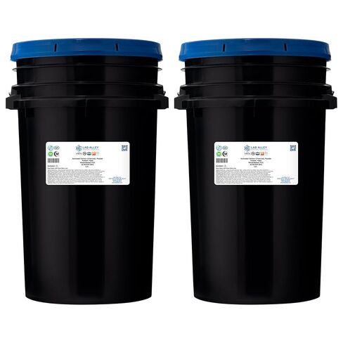 Lab Alley Activated Charcoal Powder, Food Grade, Kosher Certified, Halal, Wood Based, Ideal for Water & Air Filtration, Detoxifying Skincare Products, and Odor Control - (2 x 6Kg Containers) in Kuwait