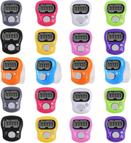 عداد تالي 20 قطعة عداد إصبع إلكتروني عداد رقمي للفرس 5 أرقام عد LCD للحياكة/الجولف/التدريب/عد السلع/اللفة إلخ in Kuwait