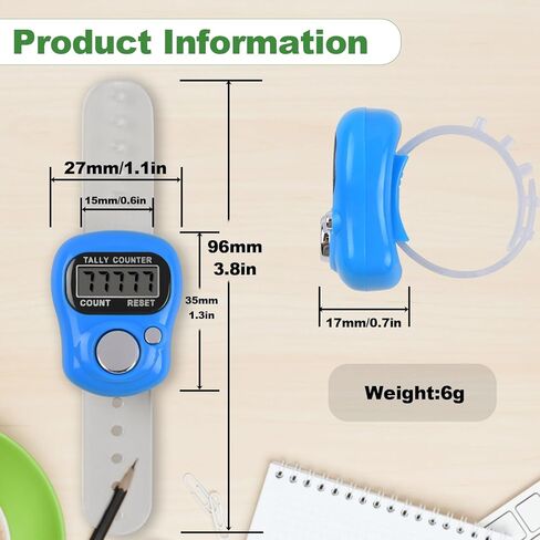 عداد تالي 20 قطعة عداد إصبع إلكتروني عداد رقمي للفرس 5 أرقام عد LCD للحياكة/الجولف/التدريب/عد السلع/اللفة إلخ in Kuwait