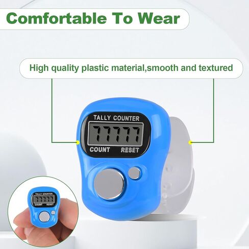 عداد تالي 20 قطعة عداد إصبع إلكتروني عداد رقمي للفرس 5 أرقام عد LCD للحياكة/الجولف/التدريب/عد السلع/اللفة إلخ in Kuwait