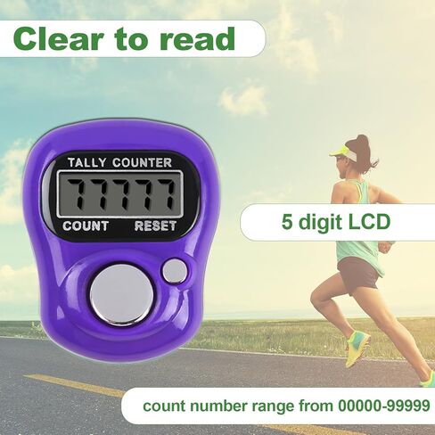 عداد تالي 20 قطعة عداد إصبع إلكتروني عداد رقمي للفرس 5 أرقام عد LCD للحياكة/الجولف/التدريب/عد السلع/اللفة إلخ in Kuwait