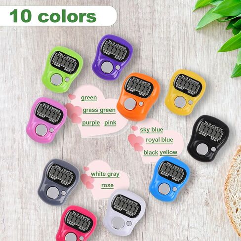 عداد تالي 20 قطعة عداد إصبع إلكتروني عداد رقمي للفرس 5 أرقام عد LCD للحياكة/الجولف/التدريب/عد السلع/اللفة إلخ in Kuwait