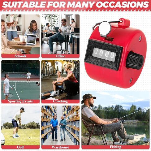 24 Pack Clicker Counter, Hand Tally Counter Clicker, 4 Digit Mechanical Palm Pitch Counter Clicker for Counting Numbers Golf Sports Events Office Stadium in Kuwait