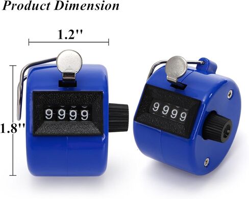 Tebery 16 Pcs Hand Clicker Counter, 4 Digit Manual Mechanical Tally Counters with Finger Ring, Handheld Assorted Color Pitch Clicker Counter for Sports Stadium Coaching, 8 Color in Kuwait