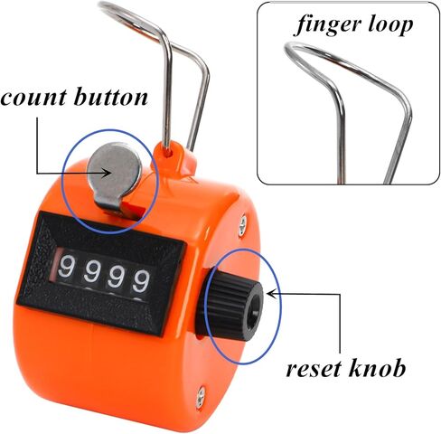 Tebery 16 Pcs Hand Clicker Counter, 4 Digit Manual Mechanical Tally Counters with Finger Ring, Handheld Assorted Color Pitch Clicker Counter for Sports Stadium Coaching, 8 Color in Kuwait