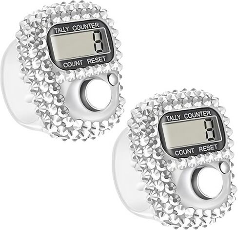 2pcs Electronic Finger Tally Counter Clicker Counter,Convenient Portable Digital Display Tally Counter,Resettable Mini Lap Counter for Golf Goods Counting Accessories,Track and Field Lap Counters in Kuwait