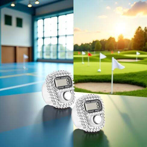 2pcs Electronic Finger Tally Counter Clicker Counter,Convenient Portable Digital Display Tally Counter,Resettable Mini Lap Counter for Golf Goods Counting Accessories,Track and Field Lap Counters in Kuwait