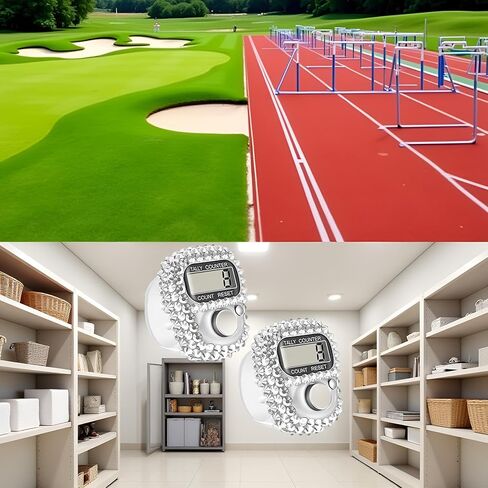 2pcs Electronic Finger Tally Counter Clicker Counter,Convenient Portable Digital Display Tally Counter,Resettable Mini Lap Counter for Golf Goods Counting Accessories,Track and Field Lap Counters in Kuwait