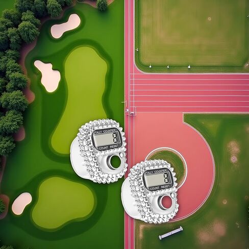 2pcs Electronic Finger Tally Counter Clicker Counter,Convenient Portable Digital Display Tally Counter,Resettable Mini Lap Counter for Golf Goods Counting Accessories,Track and Field Lap Counters in Kuwait