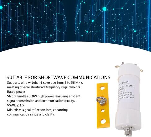 500 واط 1:6 Balun، نطاق التردد من 1 إلى 56 ميجا هرتز، محول مقاومة 50 أوم إلى 300 أوم، مع انخفاض VSWR أقل من 0.5، لاتصالات هوائي الموجات القصيرة in Saudi Arabia