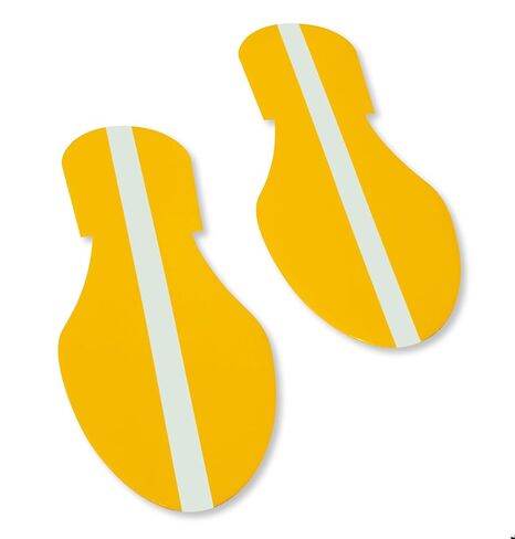 Mighty Line Footprints Floor Marking Tape for Safety, Caution, Warning, Heavy-Duty, Peel and Stick Adhesive, Industrial Quality, 9.5" by 3.5", Orange, Pack of 50 in Saudi Arabia