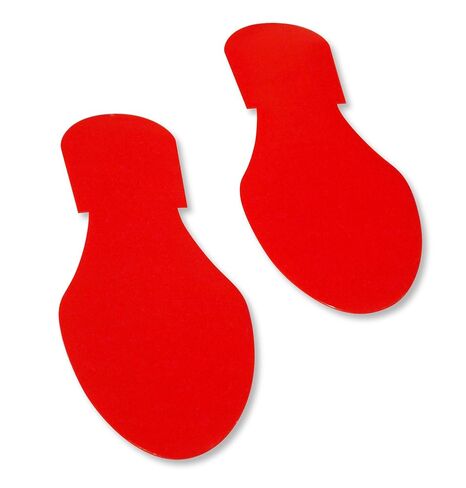Mighty Line Footprints Floor Marking Tape for Safety, Caution, Warning, Heavy-Duty, Peel and Stick Adhesive, Industrial Quality, 9.5" by 3.5", Orange, Pack of 50 in Saudi Arabia