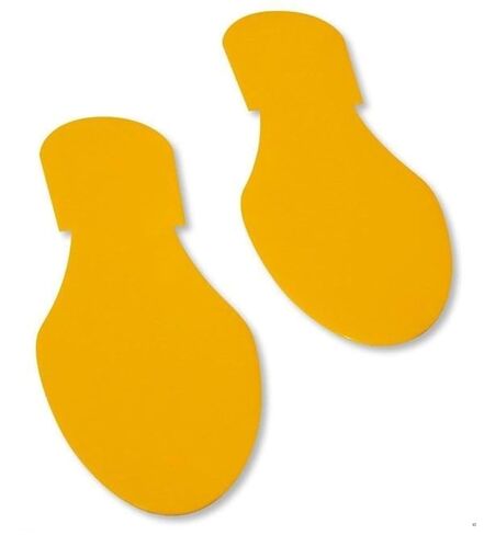 Mighty Line Footprints Floor Marking Tape for Safety, Caution, Warning, Heavy-Duty, Peel and Stick Adhesive, Industrial Quality, 9.5" by 3.5", Orange, Pack of 50 in Saudi Arabia