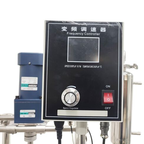 10L Lab Jacketed Reactor 110V Double-Layer Stainless Steel Reaction Kettle, 316 SS Interior, 0-600 RPM, -80°C~200°C, with Digital Display, for Chemical Distillation, Mixing, Research in Kuwait