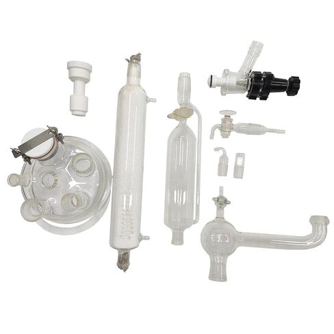 20L Jacketed Glass Reactor, Double-Layer Lab Reactor with Digital Display & 50-500 RPM Speed Control, 110V High Borosilicate Glass Vessel for Chemical Reaction, Distillation & Synthesis in Kuwait