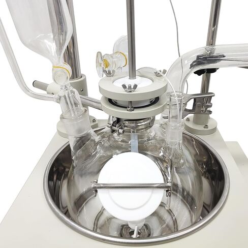 10L Single Layer Glass Reactor, 110V Lab Jacketed Glass Reactor & Chemical Reaction Vessel with Heating, Stirring, Digital Display Function, for Distillation, Mixing in Chemistry Labs in Kuwait