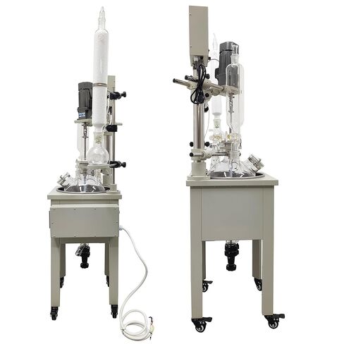 10L Single Layer Glass Reactor, 110V Lab Jacketed Glass Reactor & Chemical Reaction Vessel with Heating, Stirring, Digital Display Function, for Distillation, Mixing in Chemistry Labs in Kuwait