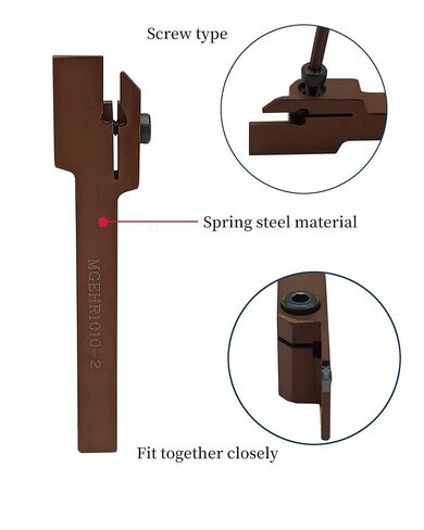 MGEHR1010-2 3/8" Shank Lathe Grooving & Part-Off Tool Holder with 20pcs MGMN200-G Purple Coated Carbide Inserts (2mm Width), Wrench & Screws for Steel and Stainless Steel in Kuwait