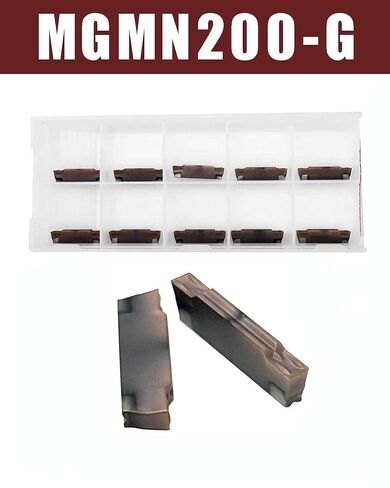 MGEHR1010-2 3/8" Shank Lathe Grooving & Part-Off Tool Holder with 20pcs MGMN200-G Purple Coated Carbide Inserts (2mm Width), Wrench & Screws for Steel and Stainless Steel in Kuwait